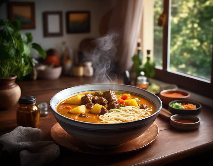 咖哩牛肉汤面的做法