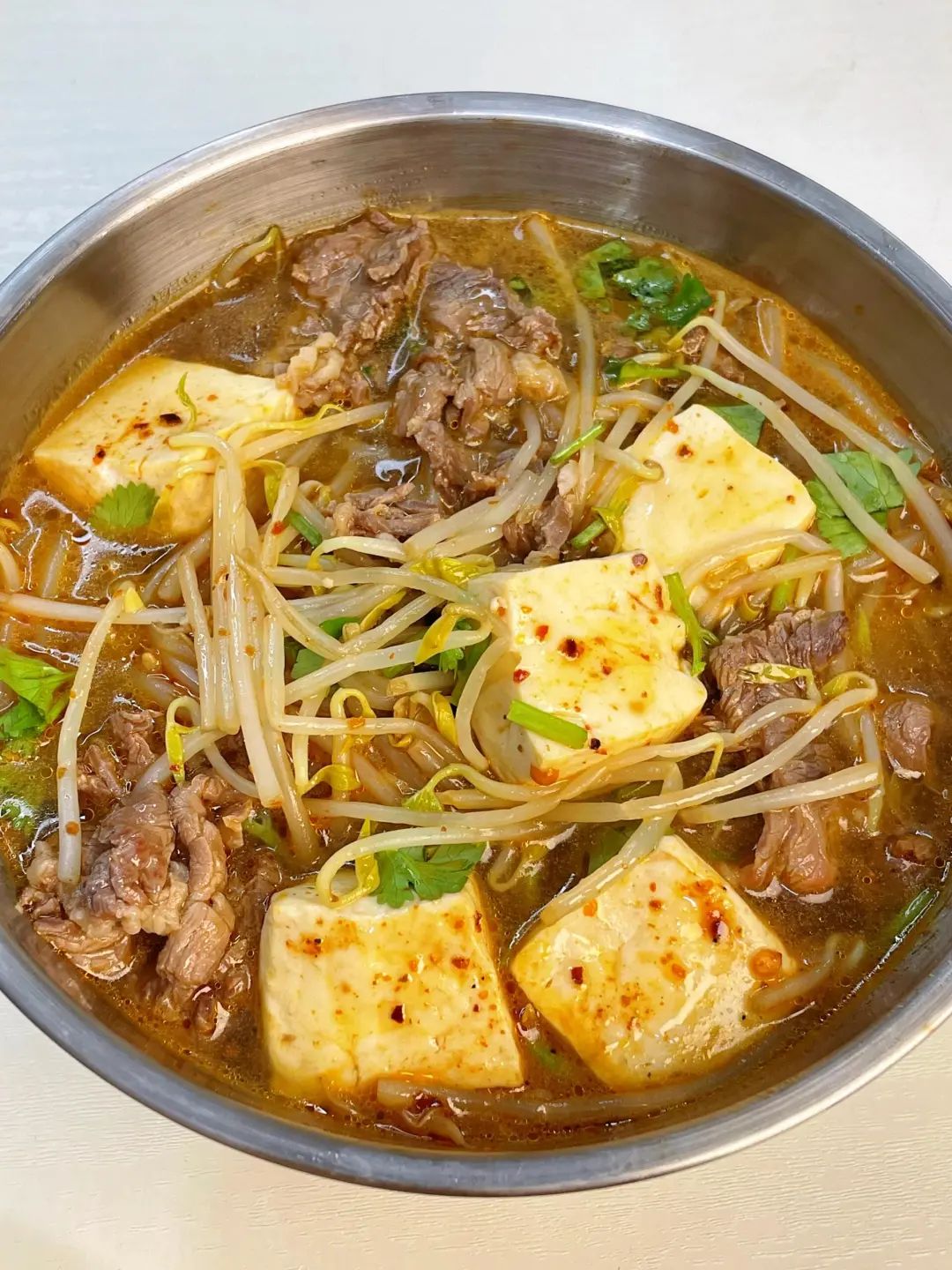 豆芽牛肉辣汤的做法