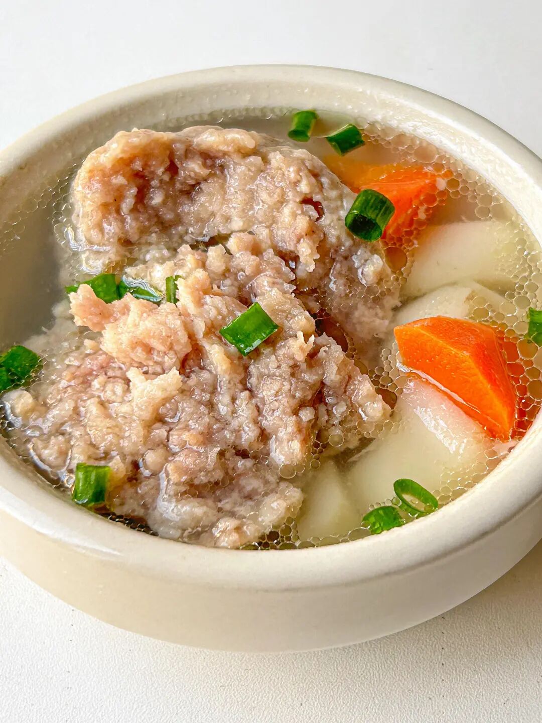 马蹄肉丸汤的做法