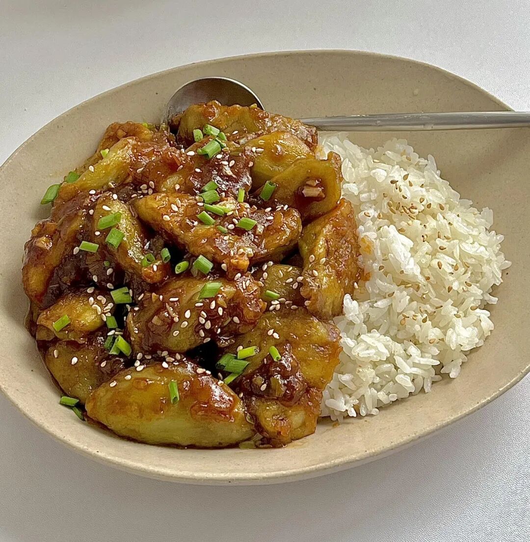糖醋茄子盖饭的做法