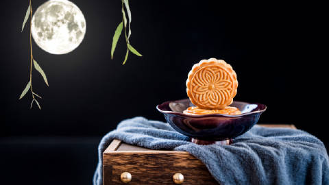 一碗月饼赏月