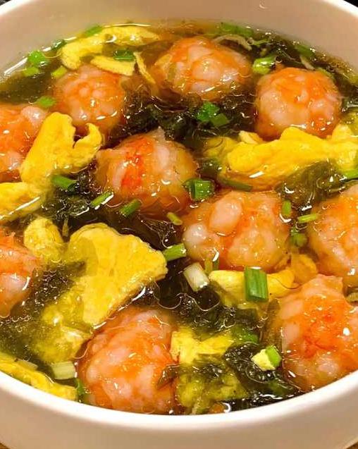 紫菜虾滑鸡蛋汤的做法