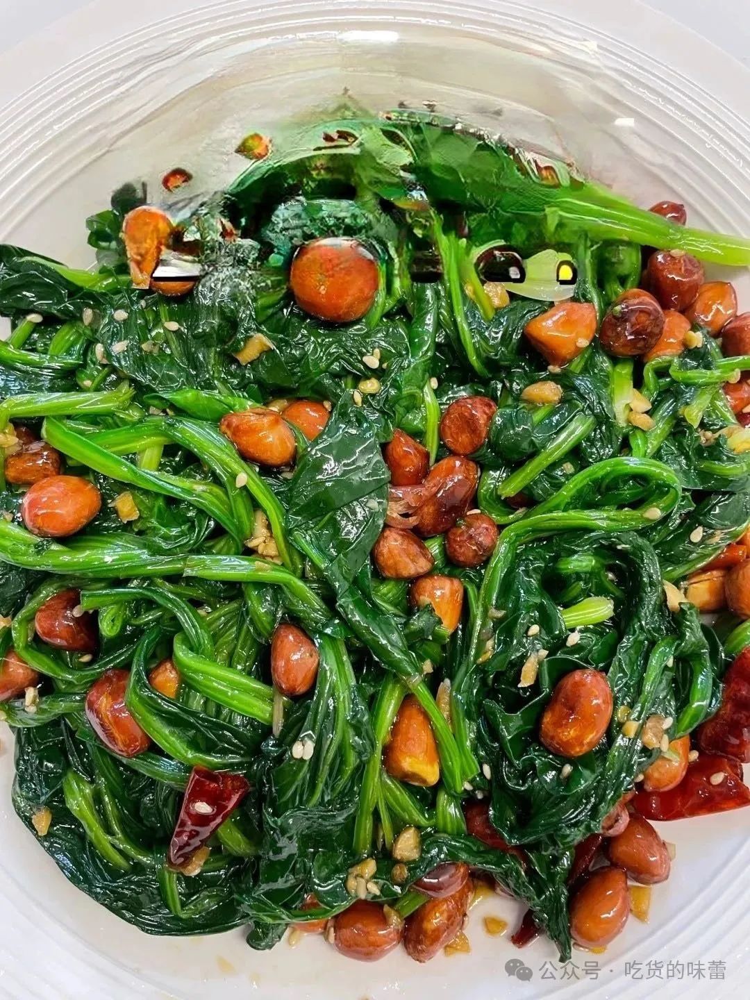 凉拌菠菜花生米的制作方法