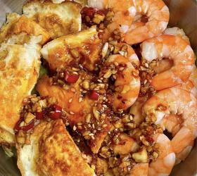 凉拌包菜虾仁鸡蛋的做法