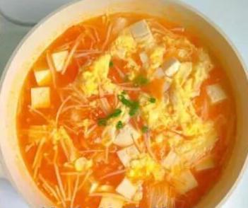 番茄豆腐菌菇汤的做法