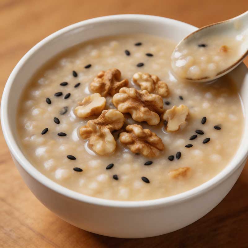 核桃仁芝麻粥的材料和做法步骤