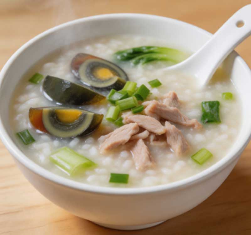皮蛋瘦肉蔬菜粥