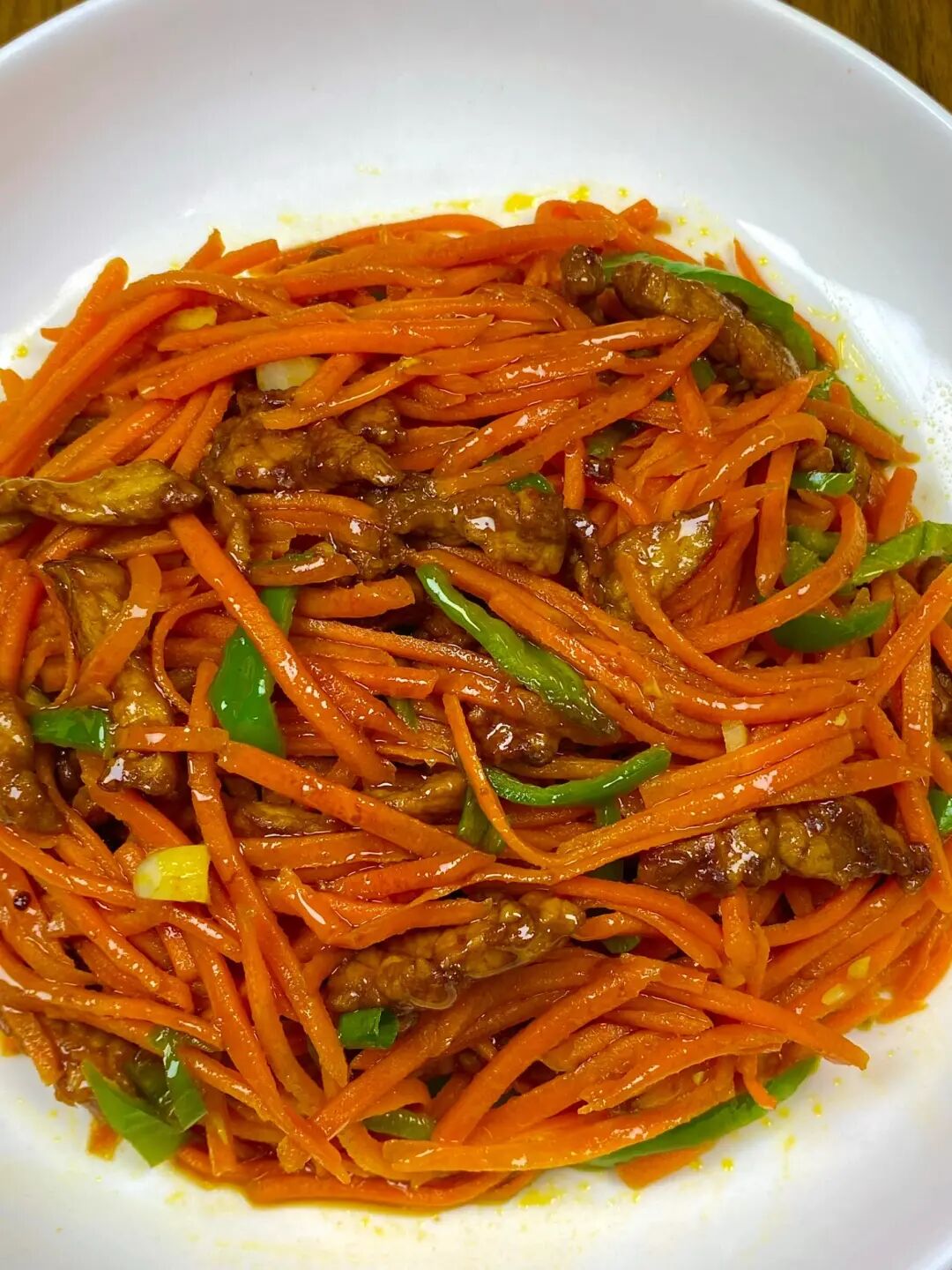 胡萝卜炒肉丝的做法