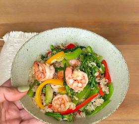 时蔬虾仁炒饭的做法