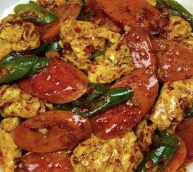 火腿鸡蛋炒线椒的做法