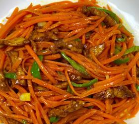 胡萝卜炒肉丝的做法