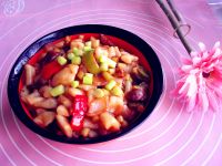 蒜薹肉丁丁炒面的做法