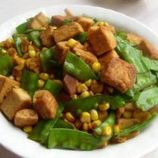 扁豆玉米烧豆腐的做法