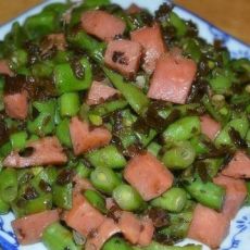 芽菜火腿四季豆的做法
