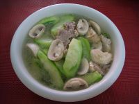 丝瓜鲜菇瘦肉汤的做法