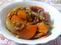 胡萝卜炒肉的做法