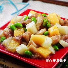 柠香蜜瓜果味鸡丁的做法 柠香蜜瓜果味鸡丁的做法