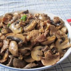 口蘑炒肉的做法