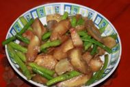 豆角茄子炒猪肉的做法