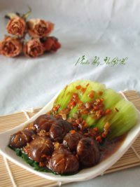 蚝汁香菇油菜的做法