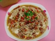 金针菇豆花肉末的做法