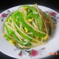 青椒炒豆芽的做法