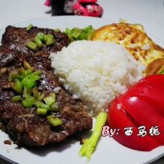 自创黑椒牛排饭的做法 自创黑椒牛排饭的做法