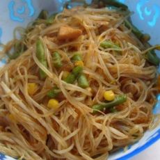 肉丝豇豆炒米粉的做法