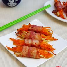 煎蔬菜培根卷的做法 煎蔬菜培根卷的做法