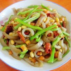 黄豆炒肉皮的做法 黄豆炒肉皮的做法