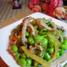 榨菜肉丝炒毛豆的做法 榨菜肉丝炒毛豆的做法