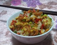金钩火腿炒饭的做法