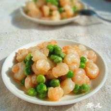 青豆炒虾仁的做法