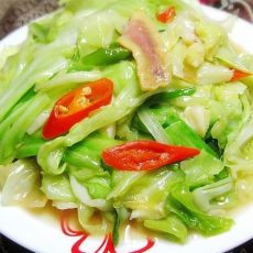 腊肉炒手撕包菜的做法 腊肉炒手撕包菜的做法