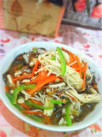 金针菇拌蕨根粉的做法