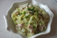 白菜炒肉丝的做法