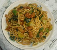 青菜炒面的做法