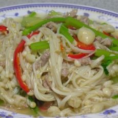 金针菇炒肉丝的做法