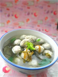 海带肉圆汤的做法