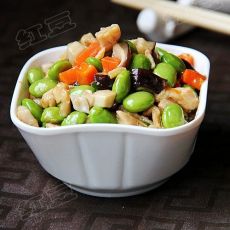 双菇毛豆鸡丁的做法 双菇毛豆鸡丁的做法