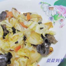 素炒黑木耳白菜的做法