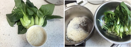 红薯菜粥做法步骤1-2