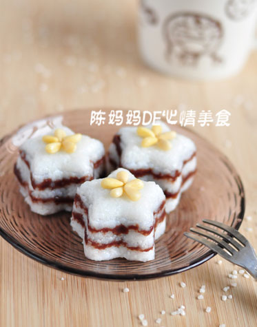 松仁豆沙米糕的做法