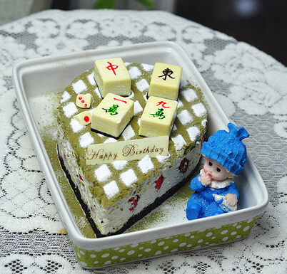 DIY蜜薯麻将蛋糕