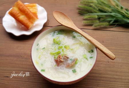 生菜丝烧骨粥