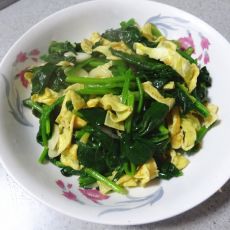 菠菜蛋丝的做法