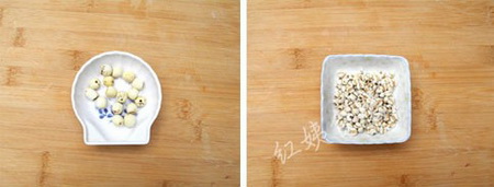 薏米红豆莲子粥原料2