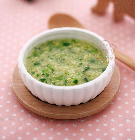 菠菜蛋黄小米粥
