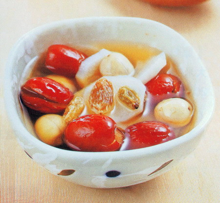 山药莲子葡萄粥