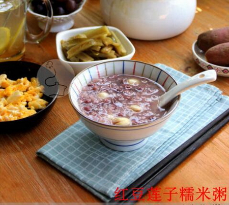 红豆莲子糯米粥的做法